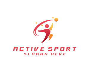 Sports Athlete Ball logo design