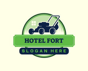 Lawn Mower Gardening Logo