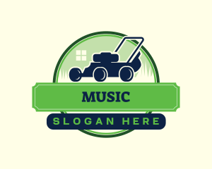 Lawn Mower Gardening Logo