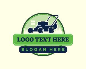 Eco - Lawn Mower Gardening logo design