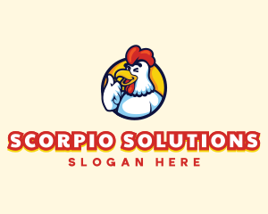 Chicken Rooster Mascot logo design