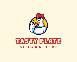 Dish - Chicken Food Restaurant logo design