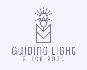 Geometric Blue Candle  logo design