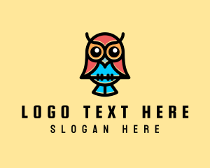 Studying - Cute Owl Aviary logo design