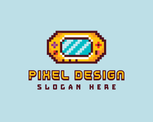 Retro Pixel Gaming Console logo design