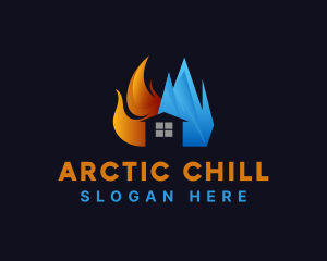 Frozen - Flaming Frozen Ice House logo design