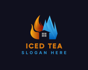 Flaming Frozen Ice House logo design