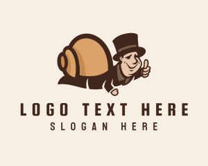Snail - Human Snail Hat logo design