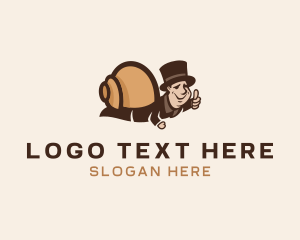 Mascot - Human Snail Hat logo design