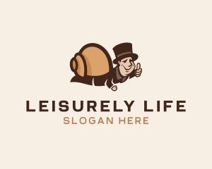 Slow - Human Snail Hat logo design
