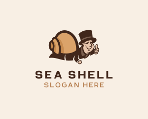 Human Snail Hat logo design