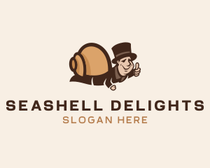 Seashell - Human Snail Hat logo design