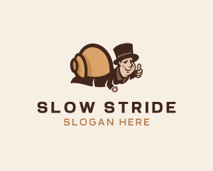 Human Snail Hat logo design