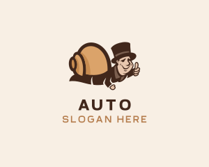 Gastropod - Human Snail Hat logo design
