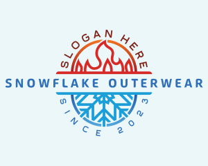 Flame Snowflake Temperature logo design