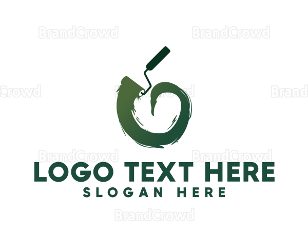 Paint Roller Swirl Logo