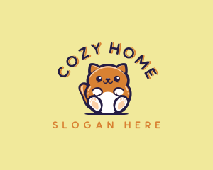 Domesticated - Fluffy Cat Pet logo design