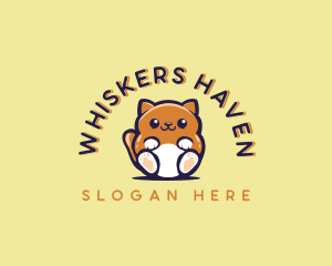 Whiskers - Fluffy Cat Pet logo design