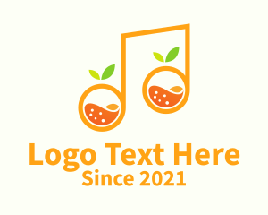 Refreshment - Orange Note Juice logo design