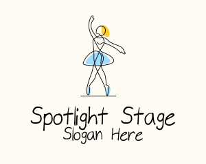 Theater - Ballet Dancer Monoline logo design