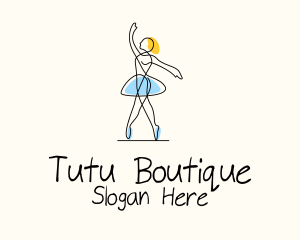Tutu - Ballet Dancer Monoline logo design