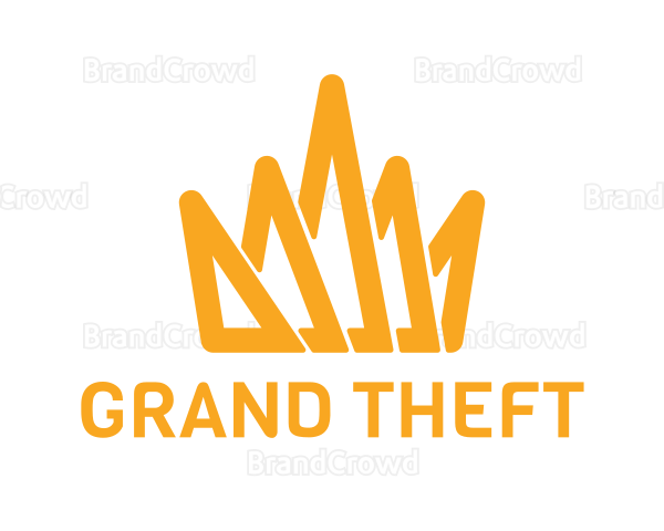 Gold Crown Outline Logo