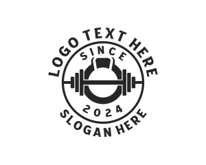 Barbell - Bodybuilding Gym Weightlifter logo design