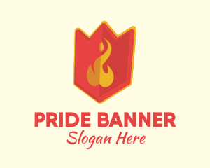 Medieval Fire Banner logo design