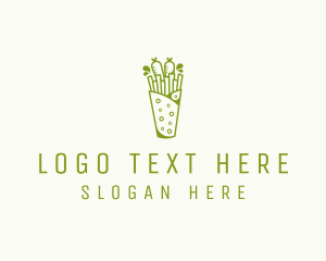 Street Food - Vegetarian Burrito Snack logo design