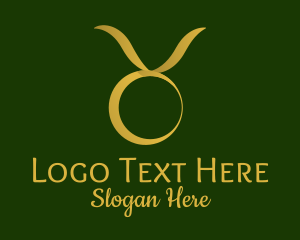 Zodiac - Gold Taurus Horoscope Symbol logo design