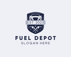 Gasoline - Sportscar Fuel Station logo design