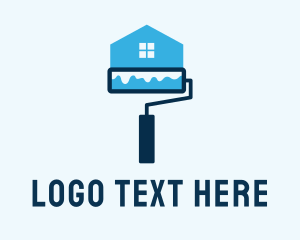 House - House Painting Roller logo design