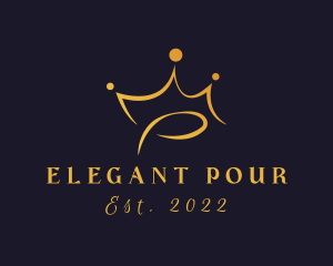 Elegant Golden Crown  logo design