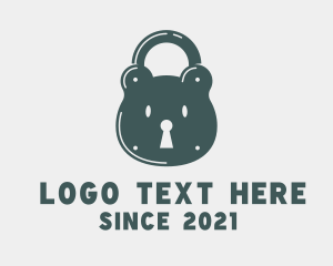 Password - Bear Padlock Security logo design