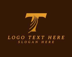 Stock Market - Generic Swoosh Business Letter T logo design