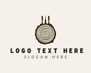 Wood - Lumber Wood Carving Tools logo design