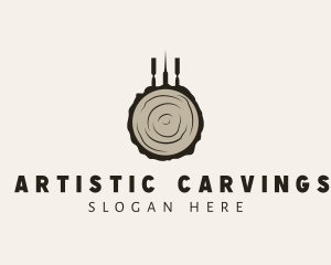 Lumber Wood Carving Tools logo design