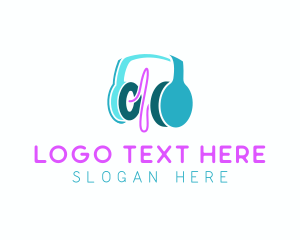 Turn Table - Headphones Music Wave logo design