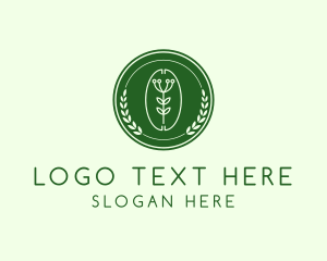 Flower Plant Badge Logo
