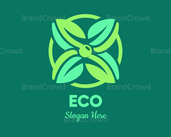Green Mint Flower Logo