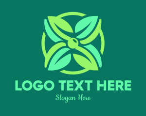 Vegan - Green Mint Flower logo design