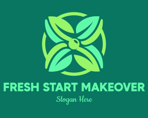 Green Mint Flower logo design