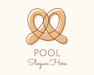 Brown Pretzel Line Art Logo