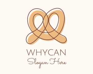 Dough - Brown Pretzel Line Art logo design