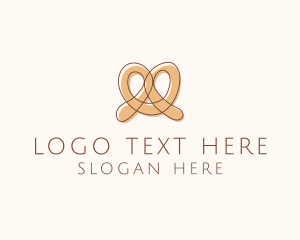 Line Art - Brown Pretzel Line Art logo design