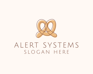 Brown Pretzel Line Art logo design