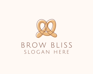 Brown Pretzel Line Art logo design