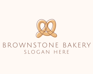 Brown - Brown Pretzel Line Art logo design