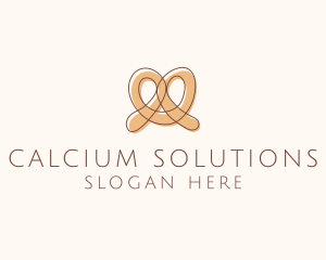 Brown Pretzel Line Art logo design