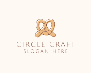 Brown Pretzel Line Art logo design